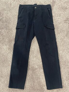 U.S. Polo Assn Mens Cargo Pants W34 L30 Black Stretch Utility Casual Chinos